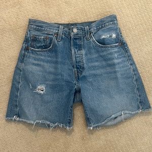 Levi's Distressed Blue Denim Jean Shorts
